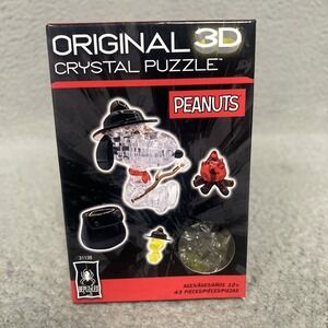 NIB‎ BePuzzled Peanuts Snoopy Original 3D Crystal Jigsaw Puzzle Campfire 43pcs